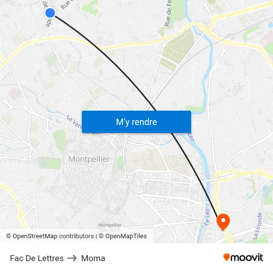 Fac De Lettres to Moma map