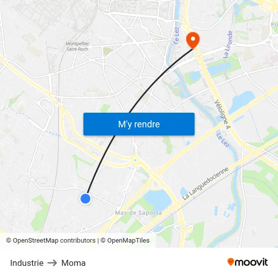 Industrie to Moma map