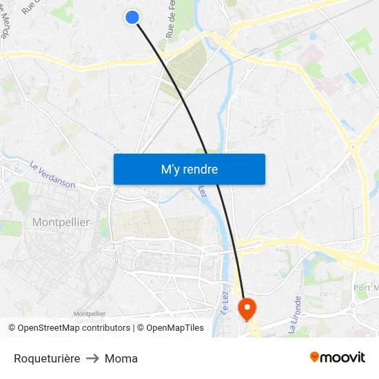 Roqueturière to Moma map