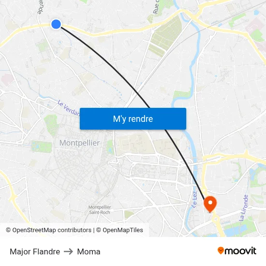 Major Flandre to Moma map