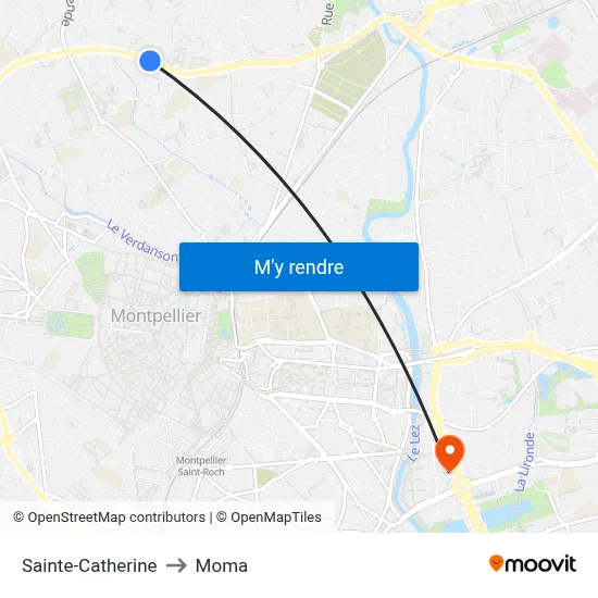Sainte-Catherine to Moma map