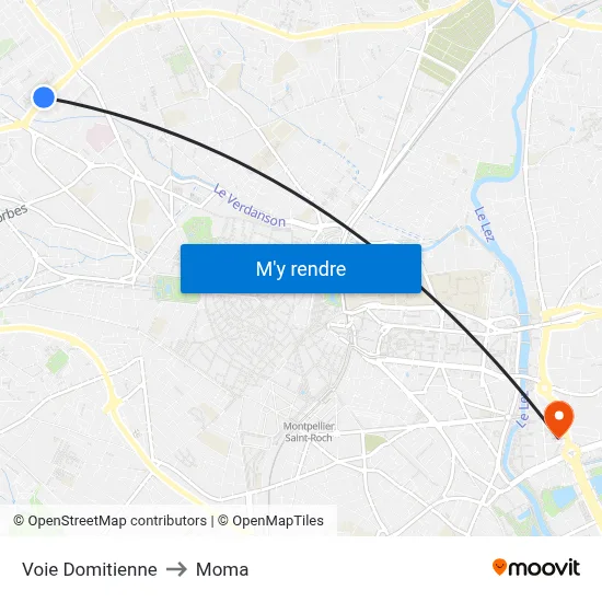 Voie Domitienne to Moma map