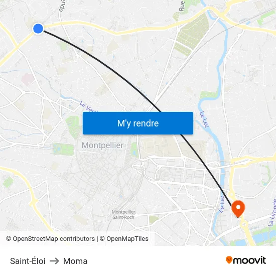 Saint-Éloi to Moma map