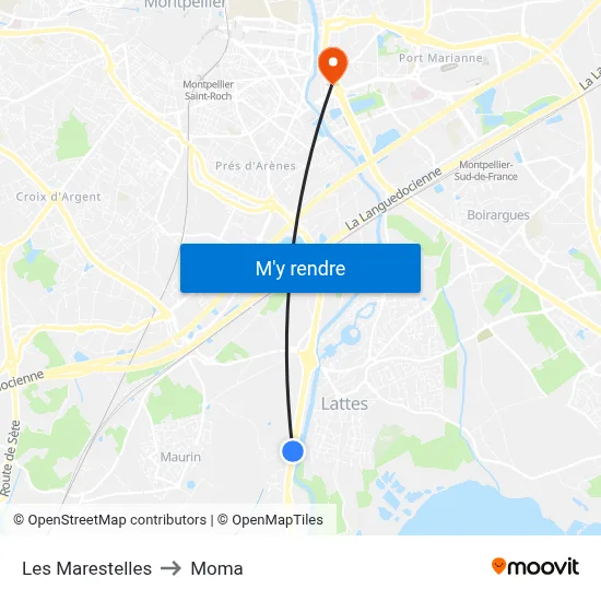 Les Marestelles to Moma map
