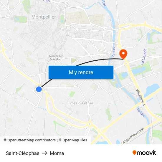 Saint-Cléophas to Moma map