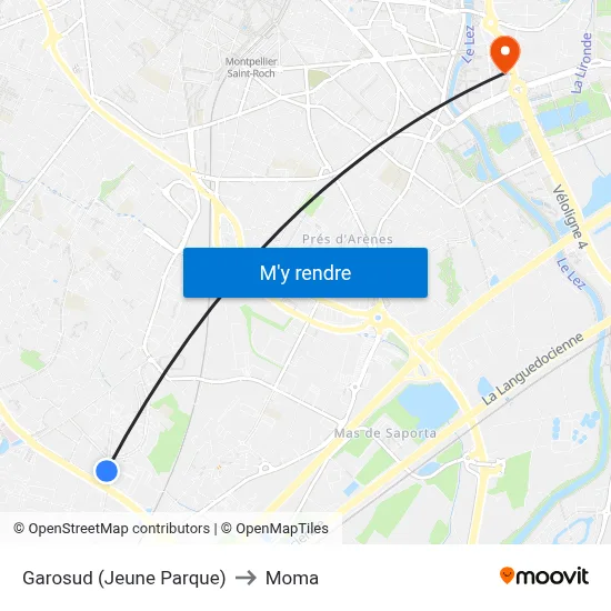 Garosud (Jeune Parque) to Moma map
