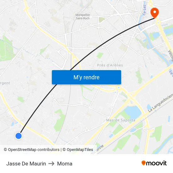 Jasse De Maurin to Moma map