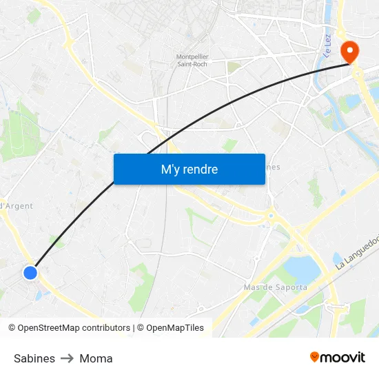 Sabines to Moma map