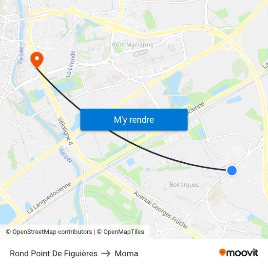 Rond Point De Figuières to Moma map