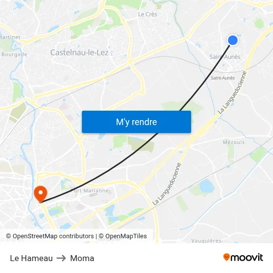 Le Hameau to Moma map