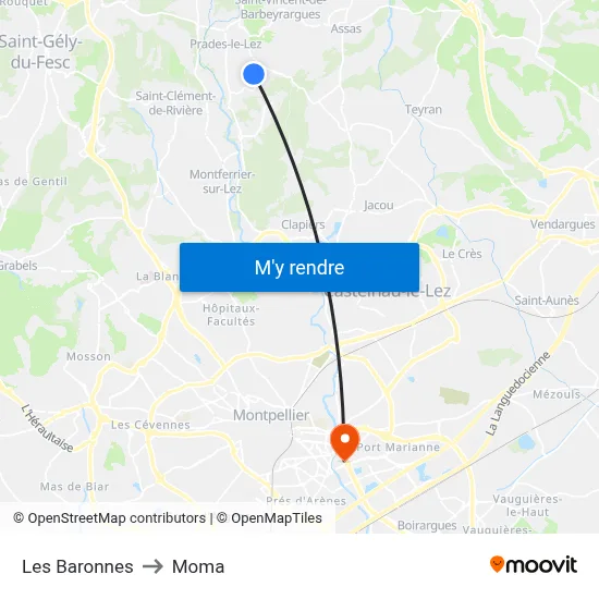 Les Baronnes to Moma map