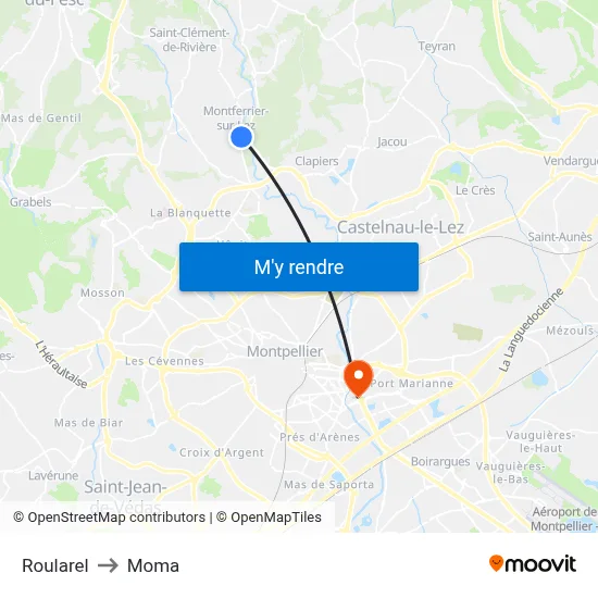 Roularel to Moma map