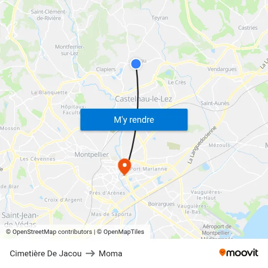 Cimetière De Jacou to Moma map