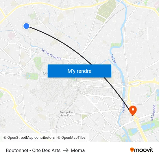 Boutonnet - Cité Des Arts to Moma map