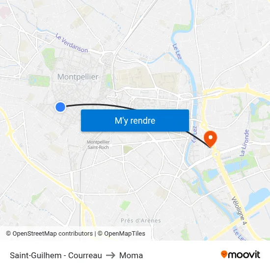 Saint-Guilhem - Courreau to Moma map