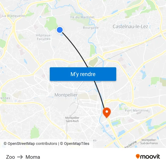 Zoo to Moma map