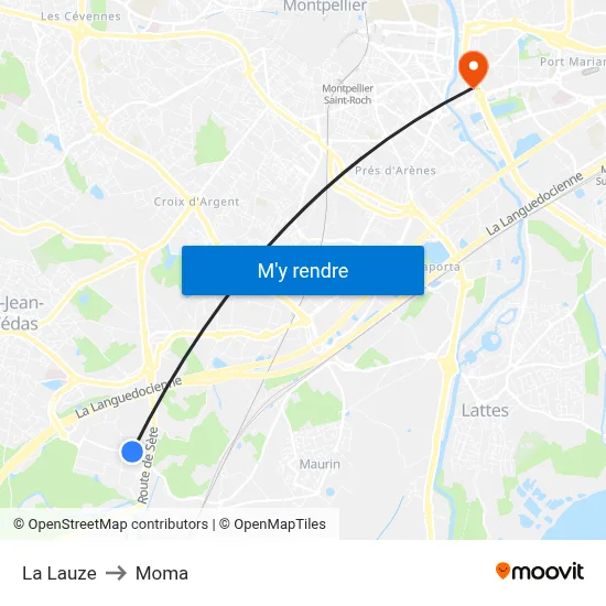 La Lauze to Moma map