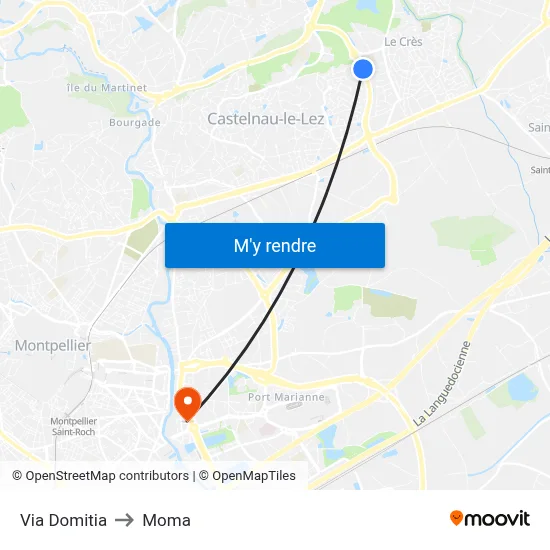 Via Domitia to Moma map