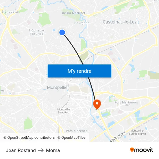 Jean Rostand to Moma map