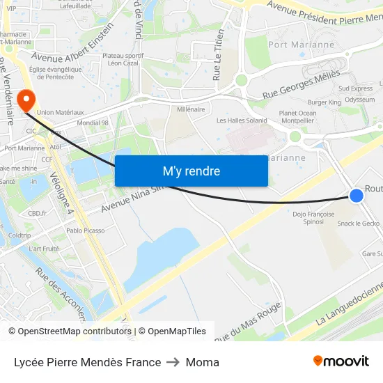 Lycée Pierre Mendès France to Moma map