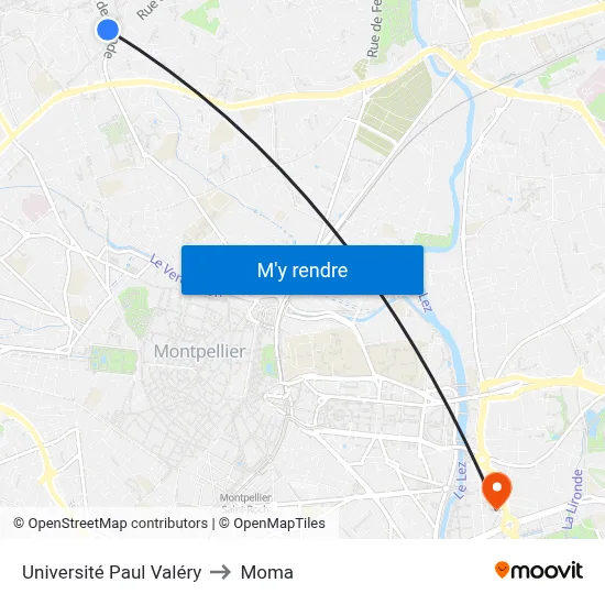 Université Paul Valéry to Moma map