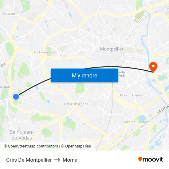 Grés De Montpellier to Moma map
