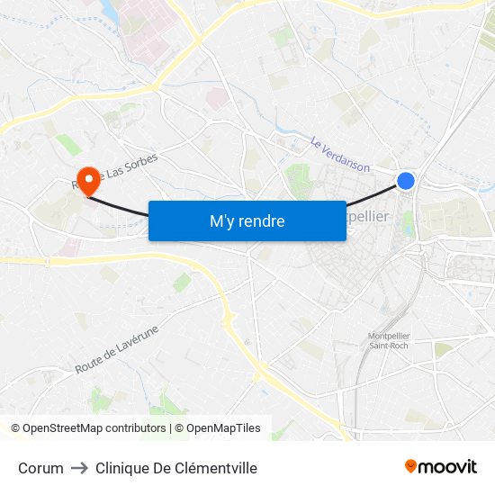 Corum to Clinique De Clémentville map