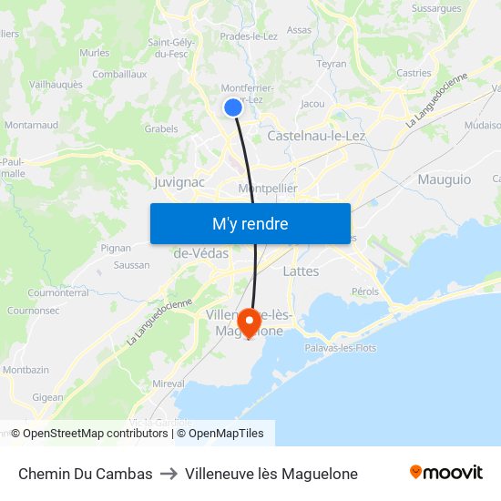 Chemin Du Cambas to Villeneuve lès Maguelone map
