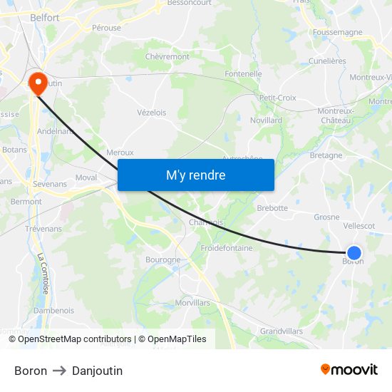 Boron to Danjoutin map