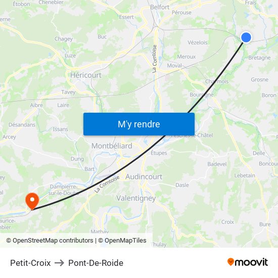 Petit-Croix to Pont-De-Roide map