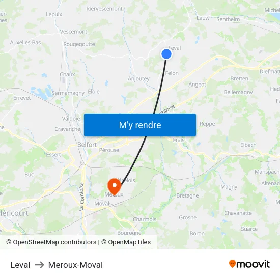 Leval to Meroux-Moval map