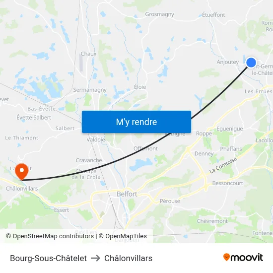 Bourg-Sous-Châtelet to Châlonvillars map