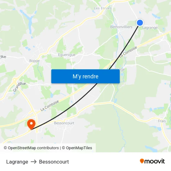 Lagrange to Bessoncourt map