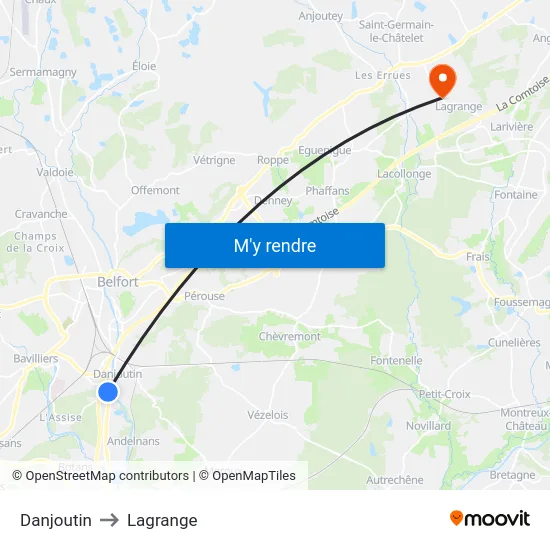 Danjoutin to Lagrange map