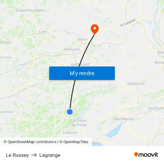 Le Russey to Lagrange map