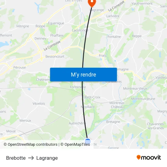 Brebotte to Lagrange map