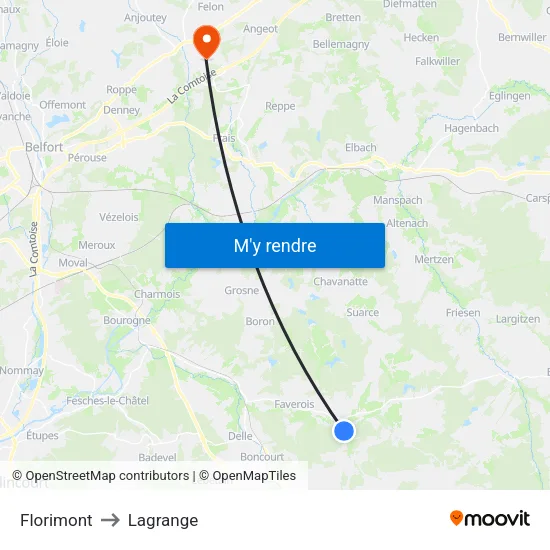 Florimont to Lagrange map