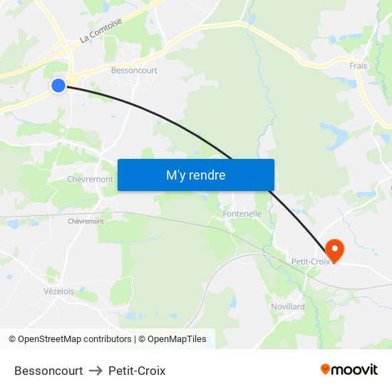 Bessoncourt to Petit-Croix map