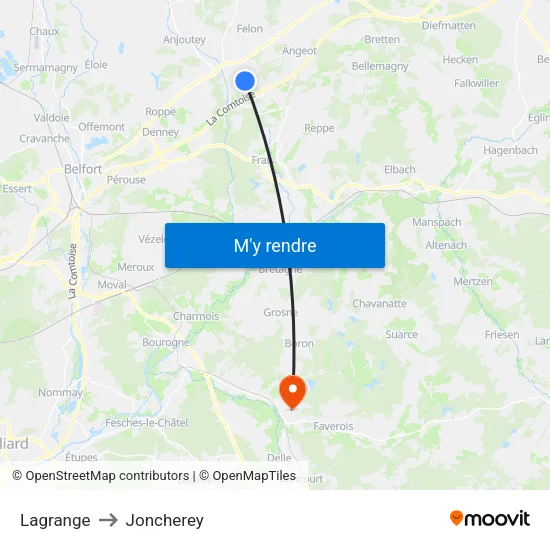 Lagrange to Joncherey map