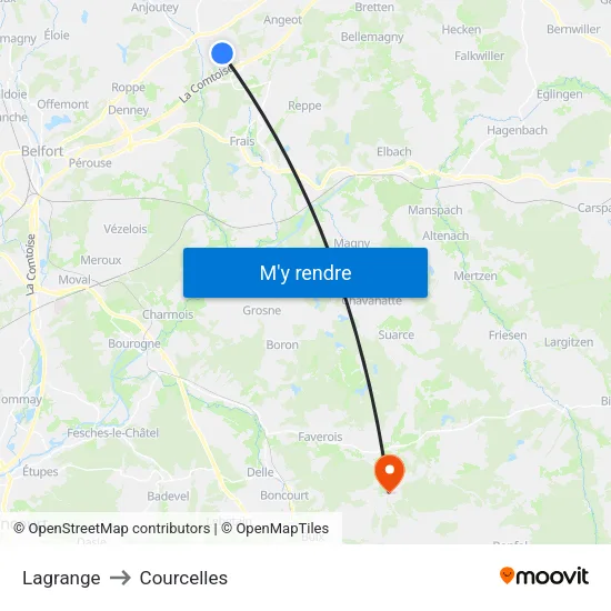 Lagrange to Courcelles map