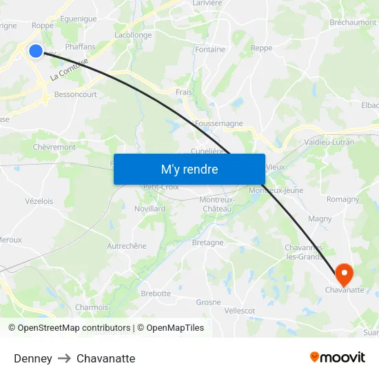 Denney to Chavanatte map