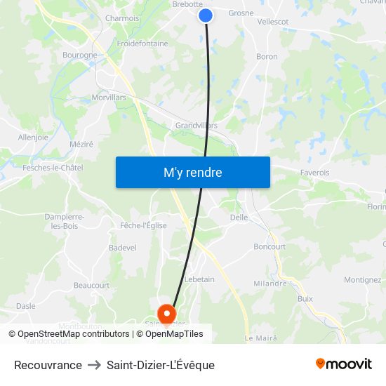 Recouvrance to Saint-Dizier-L'Évêque map