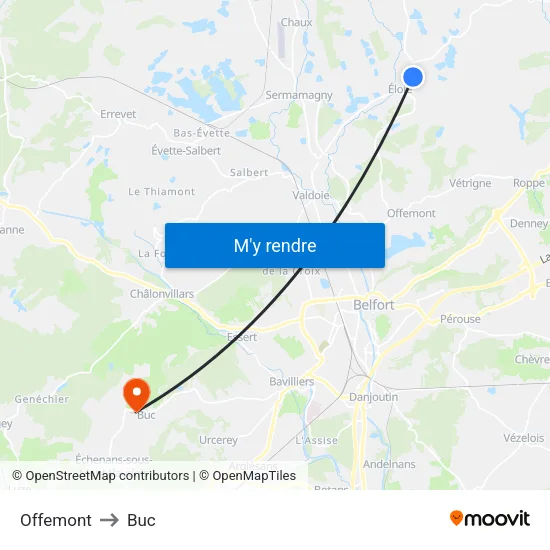Offemont to Buc map