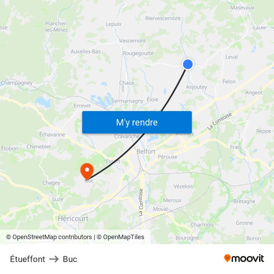 Étueffont to Buc map
