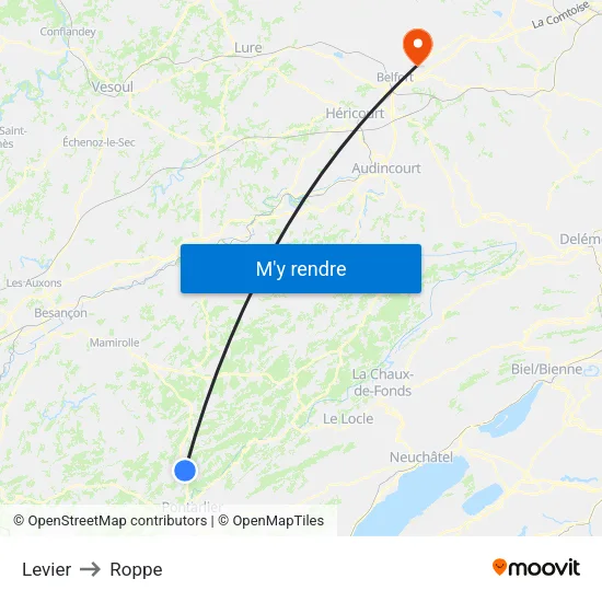 Levier to Roppe map