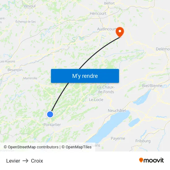 Levier to Croix map