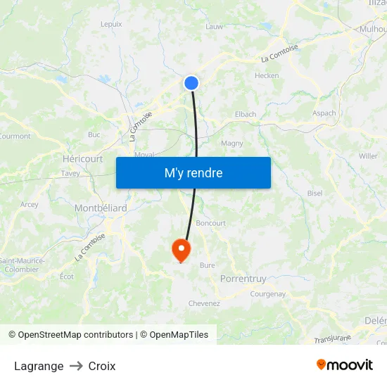 Lagrange to Croix map