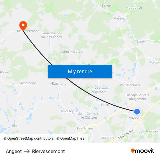 Angeot to Riervescemont map