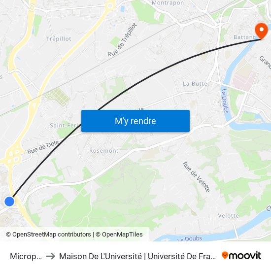Micropolis to Maison De L'Université | Université De Franche-Comté map