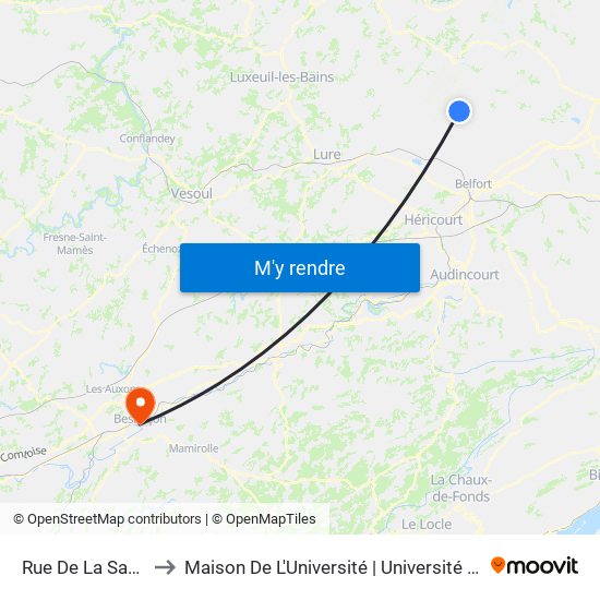 Rue De La Savoureuse to Maison De L'Université | Université De Franche-Comté map